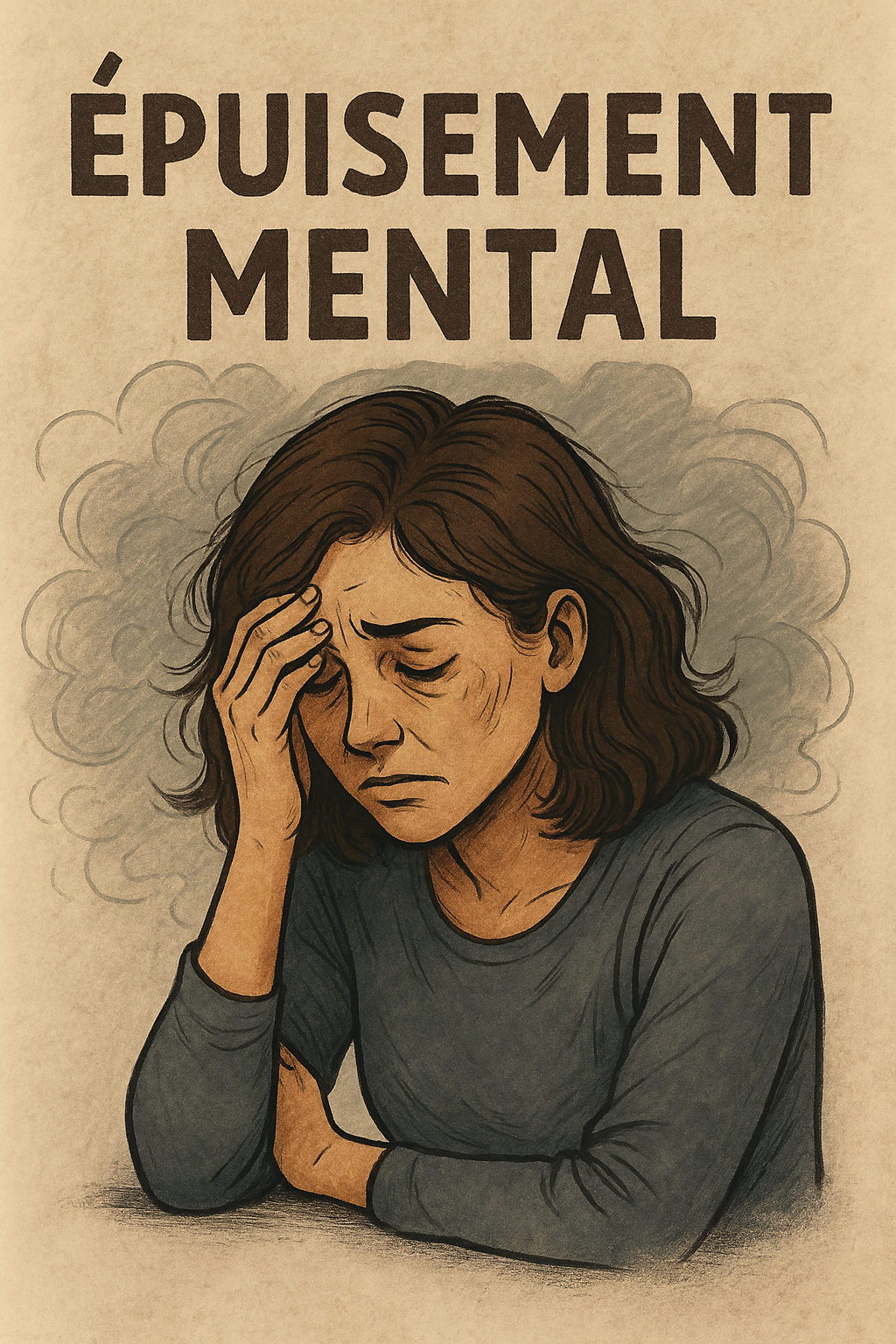 femme avec de la fatigue mental